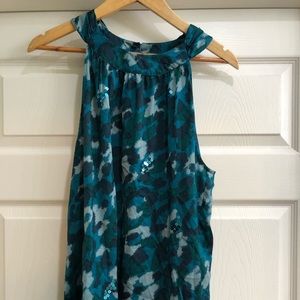 NWT Cute XL Shades of Teal Sleeveless Blouse